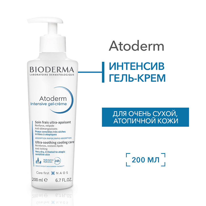 Изображение товара BIODERMA Успокаивающий Гель-крем для сухой и раздраженной кожи Atoderm 200 мл