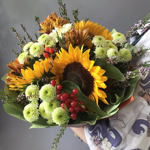 

ILE DE FLEURS Хризантема и подсолнухи. Букет - Золотая осень, Хризантема и подсолнухи. Букет - Золотая осень