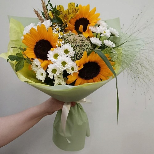 

ILE DE FLEURS Подсолнухи , хризантема и колоски. Букет «Вкус природы, Подсолнухи , хризантема и колоски. Букет «Вкус природы