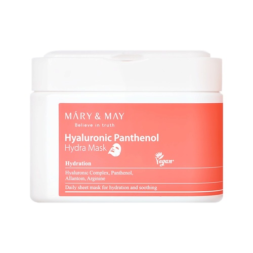 

MARY&MAY Маска для лица с пантенолом и гиалуроновой кислотой 30, Маска для лица с пантенолом и гиалуроновой кислотой