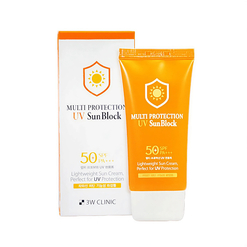 

3W CLINIC Солнцезащитный крем для лица SPF50+ PA+++, MULTI PROTECTION UV SUN BLOCK 50, Солнцезащитный крем для лица SPF50+ PA+++, MULTI PROTECTION UV SUN BLOCK