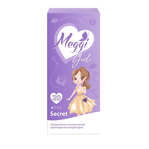 

MEGGI Прокладки гигиенические на каждый день ультратонкие Girl Secret, Прокладки гигиенические на каждый день ультратонкие Girl Secret