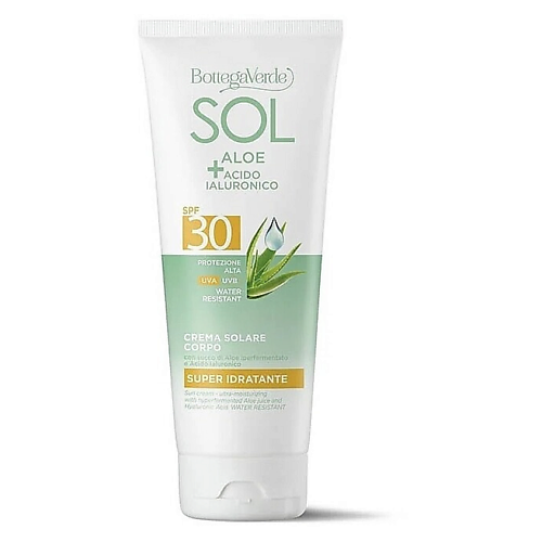Солнцезащитный крем для тела BOTTEGA VERDE Солнцезащитный крем для тела Sol Aloe + Hyaluronic Acid Sunscreen SPF30