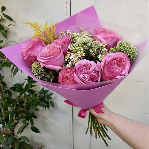 

ILE DE FLEURS Пионовидные розовые розы . Букет «Розовый десертек для тебя», Пионовидные розовые розы . Букет «Розовый десертек для тебя»