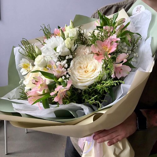 

ILE DE FLEURS Нежный букет в светлых тонах для любимой.Букет 106, Нежный букет в светлых тонах для любимой.Букет 106