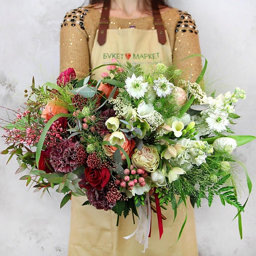 

БУКЕТ МАРКЕТ ДАРИТЕ С УДОВОЛЬСТВИЕМ Букет из роз и фрезий - Инь и Янь, Букет из роз и фрезий - Инь и Янь