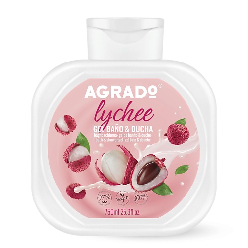 

AGRADO Гель для ванны и душа ЛИЧИ 750, Гель для ванны и душа ЛИЧИ