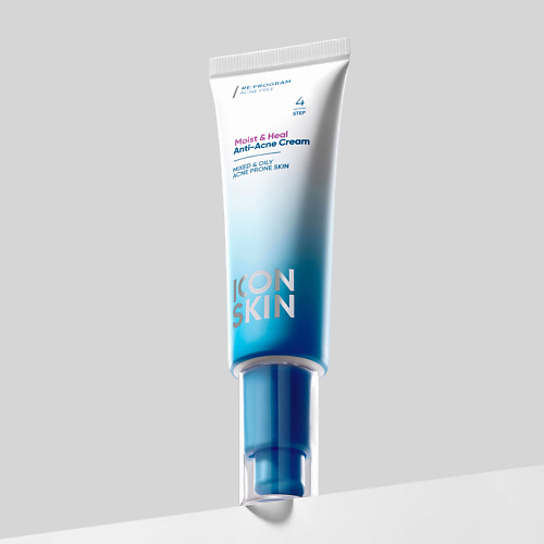 Крем для лица ICON SKIN Увлажняющий крем для кожи, склонной к акне Moist & Heal