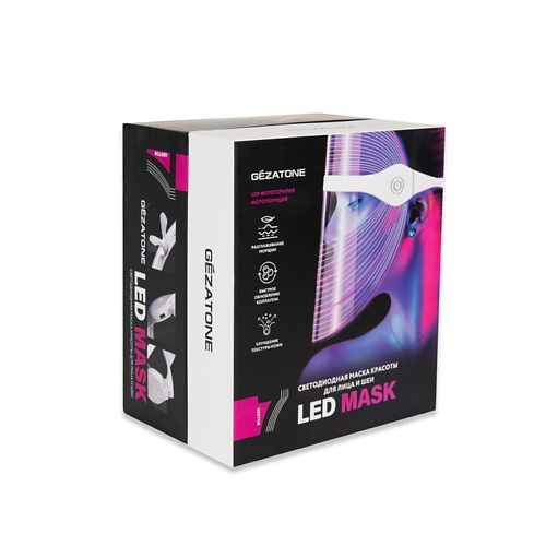 

GEZATONE Светодиодная LED маска для омоложения кожи лица и шеи с 7 цветами m1030, Светодиодная LED маска для омоложения кожи лица и шеи с 7 цветами m1030