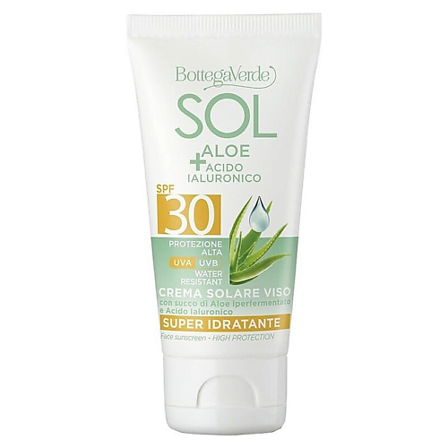 

BOTTEGA VERDE Солнцезащитный крем для лица Sol Aloe + Hyaluronic Acid Face Sunscreen SPF30 50, Солнцезащитный крем для лица Sol Aloe + Hyaluronic Acid Face Sunscreen SPF30