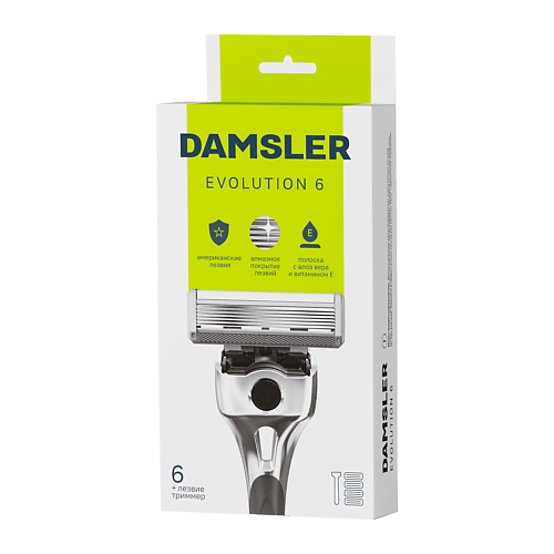 

DAMSLER Бритва мужская станок для бритья, 6 лезвий Evolution, Бритва мужская станок для бритья, 6 лезвий Evolution
