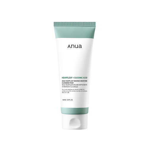 

ANUA Гель-пенка для умывания с янтарной кислотой HEARTLEAF SUCCINIC MOISTURE CLEANSING FOAM 150, Гель-пенка для умывания с янтарной кислотой HEARTLEAF SUCCINIC MOISTURE CLEANSING FOAM