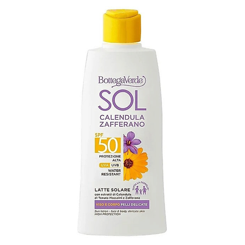 

BOTTEGA VERDE Солнцезащитный лосьон для тела Sol Calendula Zafferano Sun Lotion SPF50 200, Солнцезащитный лосьон для тела Sol Calendula Zafferano Sun Lotion SPF50