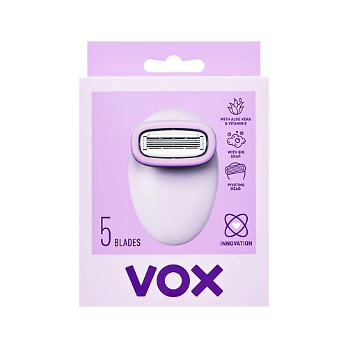 

VOX Станок для бритья FOR WOMEN 5 лезвий с мыльной подушечкой, Станок для бритья FOR WOMEN 5 лезвий с мыльной подушечкой
