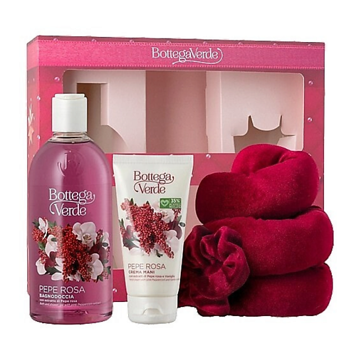 

BOTTEGA VERDE Подарочный набор Pepe Rosa: Гель для душа + Крем для рук + Резинки для волос, Подарочный набор Pepe Rosa: Гель для душа + Крем для рук + Резинки для волос