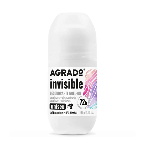 Дезодорант-ролик AGRADO Дезодорант-антиперспирант шариковый унисекс INVISIBLE