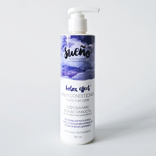 

SUENO Бальзам гидробаланс и эластичность для кудрявых и вьющихся волос 250, Бальзам гидробаланс и эластичность для кудрявых и вьющихся волос