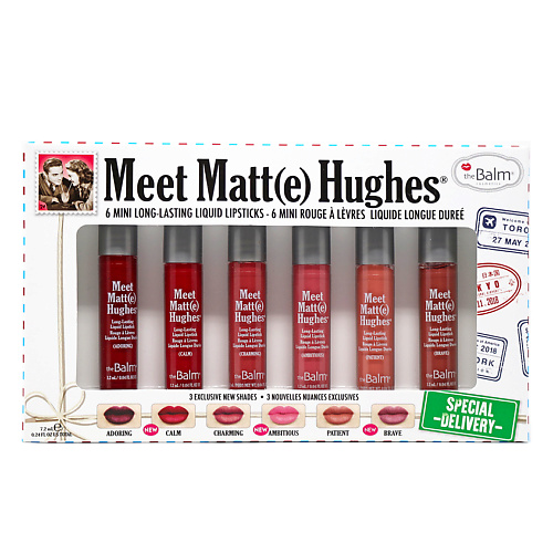 Набор средств для макияжа THEBALM Набор из 6 оттенков мини жидких матовых помад  Meet Matt(e) Hughes