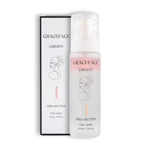 

GRACE FACE Увлажняющий спрей-мист для лица база под макияж с маслом ши GRACEFACE 100, Увлажняющий спрей-мист для лица база под макияж с маслом ши GRACEFACE