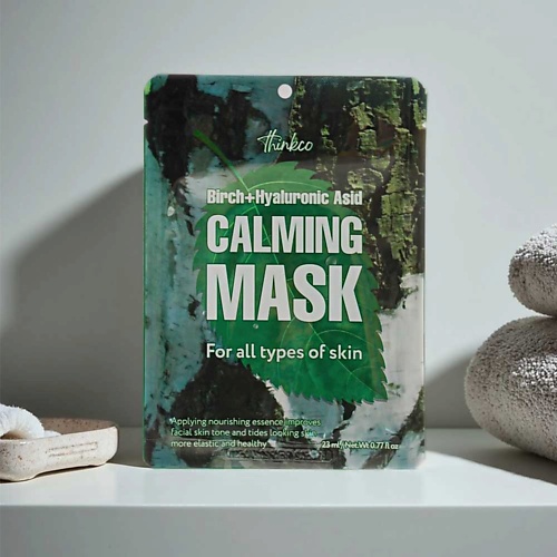 

THINKCO Тканевая маска для лица с экстрактом коры японской березы и гиалуроновой кислотой 23, Тканевая маска для лица с экстрактом коры японской березы и гиалуроновой кислотой