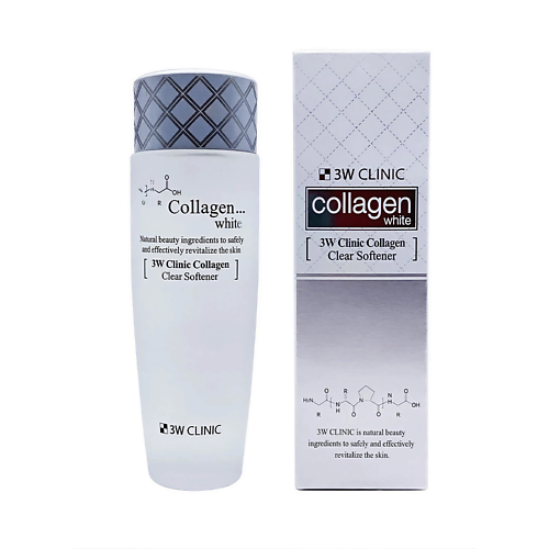 

3W CLINIC Тонер для лица осветляющий с коллагеном, COLLAGEN CLEAR SOFTNER 150, Тонер для лица осветляющий с коллагеном, COLLAGEN CLEAR SOFTNER