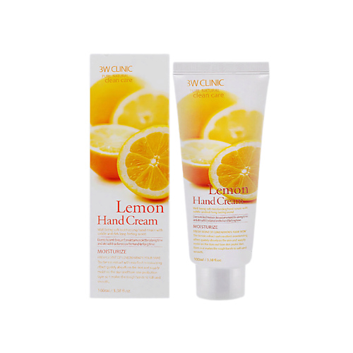 

3W CLINIC Увлажняющий крем для рук с лимоном, MOISTURIZING LEMON HAND CREAM 100, Увлажняющий крем для рук с лимоном, MOISTURIZING LEMON HAND CREAM