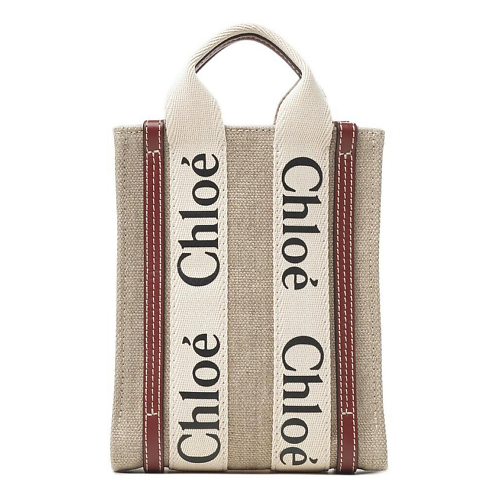 

CHLOE Сумка Linen Shoulder Bag Mini White & Brown, Сумка Linen Shoulder Bag Mini White & Brown