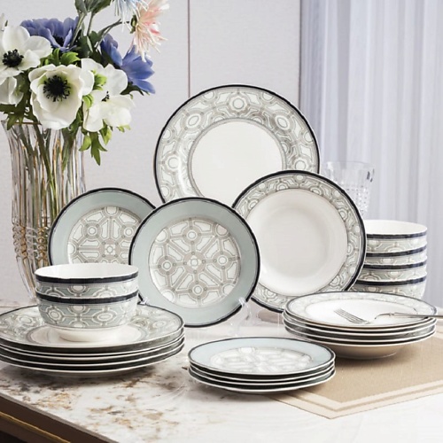 

ARYA HOME COLLECTION Набор столовой посуды Arya из костяного фарфора Castello, 24пр. Белый, Набор столовой посуды Arya из костяного фарфора Castello, 24пр. Белый