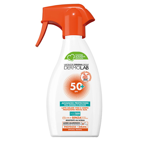 Солнцезащитное молочко для лица и тела DEBORAH DERMOLAB Солнцезащитное молочко для лица и тела с высокой степенью защиты Advanced Protection Sun Milk Spf 50+
