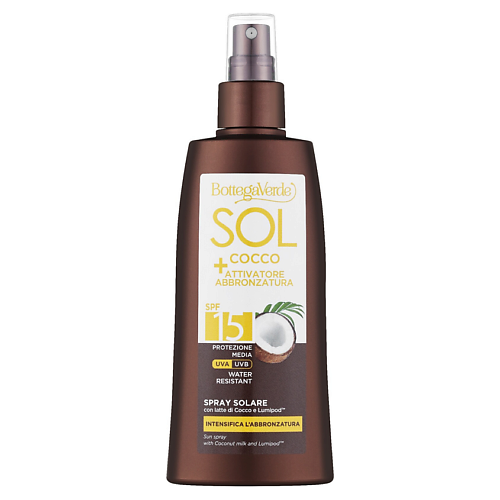 Спрей для тела BOTTEGA VERDE Солнцезащитный спрей Sol Cocco Suntan Spray Water Resistant SPF15