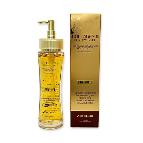 

3W CLINIC Эссенция для лица восстанавливающая с коллагеном и золотом, Collagen & Luxury Gold 150, Эссенция для лица восстанавливающая с коллагеном и золотом, Collagen & Luxury Gold