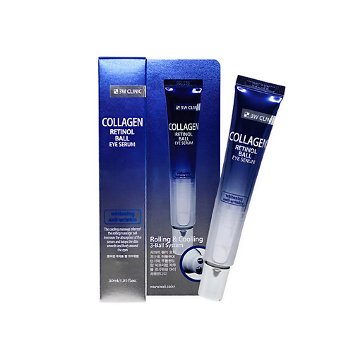 

3W CLINIC Сыворотка-роллер для кожи вокруг глаз с коллагеном и ретинолом COLLAGEN RETINOL EYE 30, Сыворотка-роллер для кожи вокруг глаз с коллагеном и ретинолом COLLAGEN RETINOL EYE