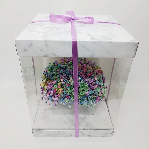 

ЗЕФИРКО Радужная гипсофила в подарочной коробке "Мрамор", Радужная гипсофила в подарочной коробке "Мрамор"