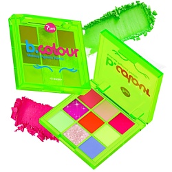 Палетка теней для век B.COLOUR 9 цветов: матовые, с блестками, нюд