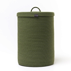Корзина для хранения белья плетеная с крышкой 30х45 см