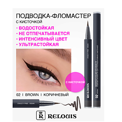 Подводка-фломастер для глаз водостойкая с кисточкой