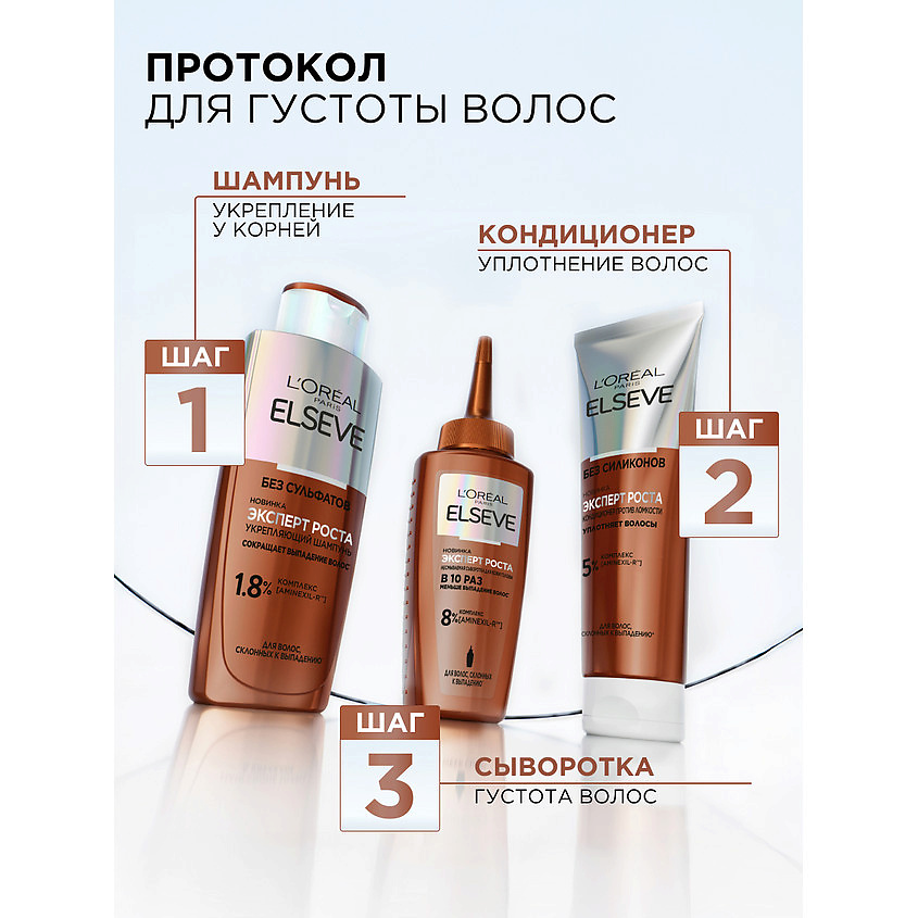 ELSEVE Укрепляющий шампунь для волос "Эксперт Роста" – фото 5