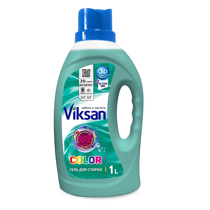 Изображение товара Гель для стирки AQUASAN VIKSAN Color, 1 литр для цветных тканей