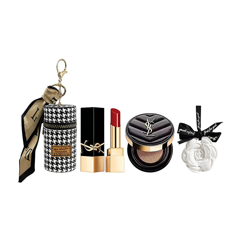 Изображение товара YVES SAINT LAURENT Мини-кушон Le Cushion Encre de Peau + Футляр-брелок + Помада, Помада YSL №1971, 0.8 г