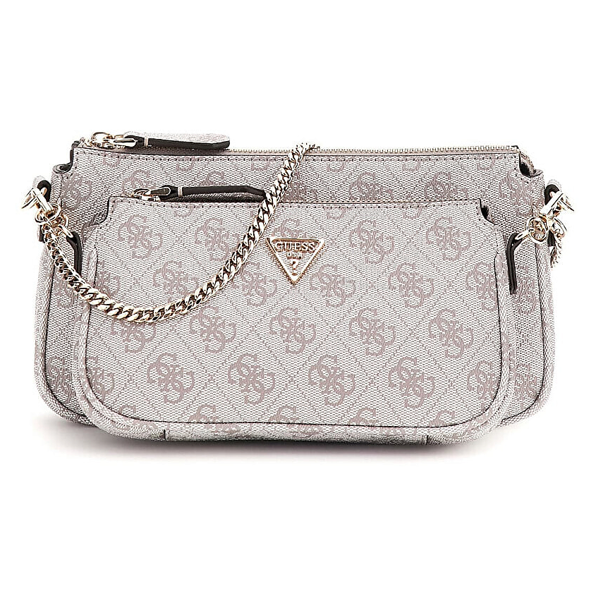 Изображение товара GUESS Сумка через плечо Noelle II Mini Double Pouch Crossbody Bag, Цвет: бежевый