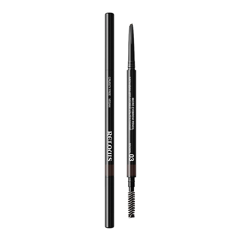 Изображение товара RELOUIS Карандаш для бровей ультратонкий Micro Eyebrow Pencil, № 03 brown, 0,08 г