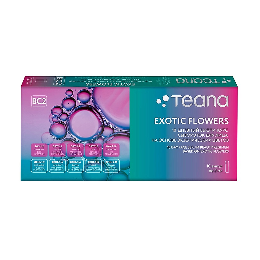 Изображение товара Набор сывороток для лица Exotic Flowers 10-дневный курс ухода TEANA