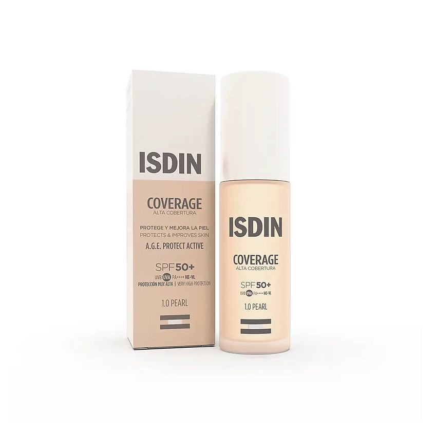 Изображение товара Тональный крем ISDIN Coverage SPF50+ 1.0-Pearl с высокой защитой и покрытием