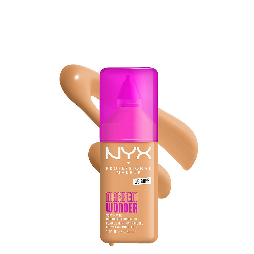 Изображение товара NYX Make 'EM Wonder Soft Matte Foundation Buff 30 мл тональная основа