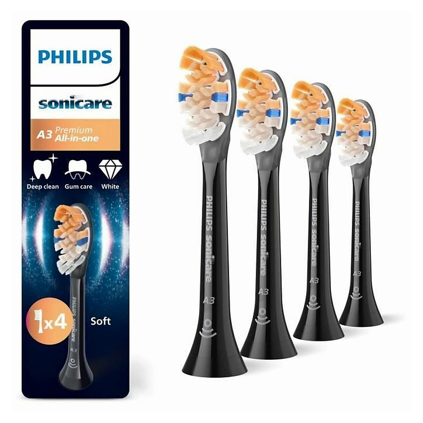 Изображение товара Насадки для зубной щётки Philips Sonicare HX9094/87 A3 Premium All-in-One, 4 шт.