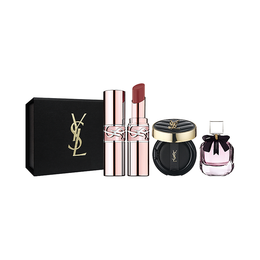 Изображение товара YVES SAINT LAURENT Бальзам Loveshine Candy Glow + Мини-кушон Encre de Peau + Миинатюра Mon Paris, №7B + №B20 + Mon Paris 7.5 мл