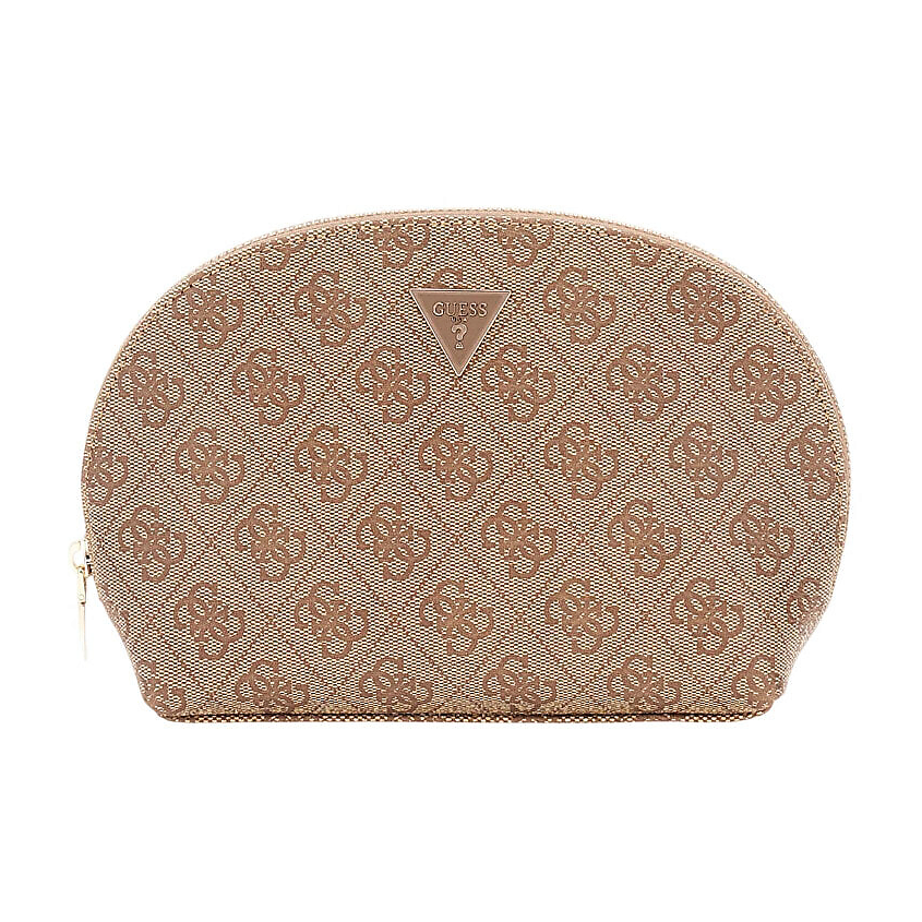 Изображение товара GUESS Косметичка Zamira Dome Cosmetic Pouch, Бежевый, коричневый