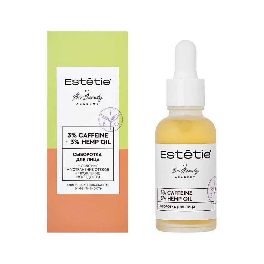 Изображение товара ESTETIE Сыворотка для лица BY BIO BEAUTY 3% Caffeine + 3% Hemp Oil, 30 мл