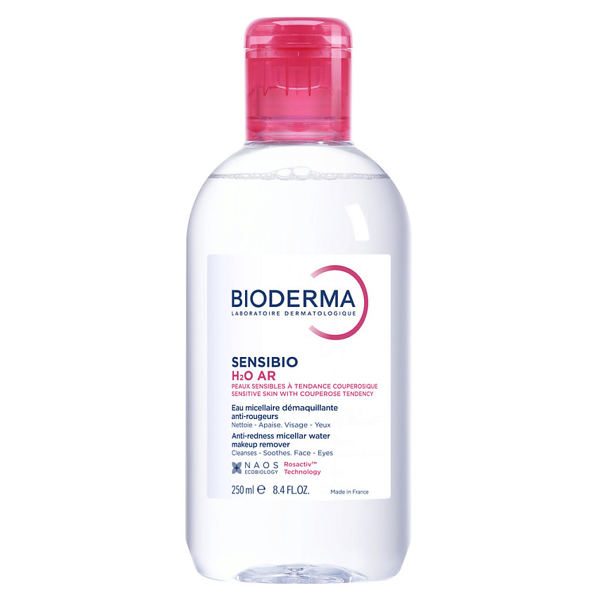 Изображение товара BIODERMA Мицеллярная вода для очищения чувствительной кожи лица с покраснениями Sensibio H2O AR, 250 мл