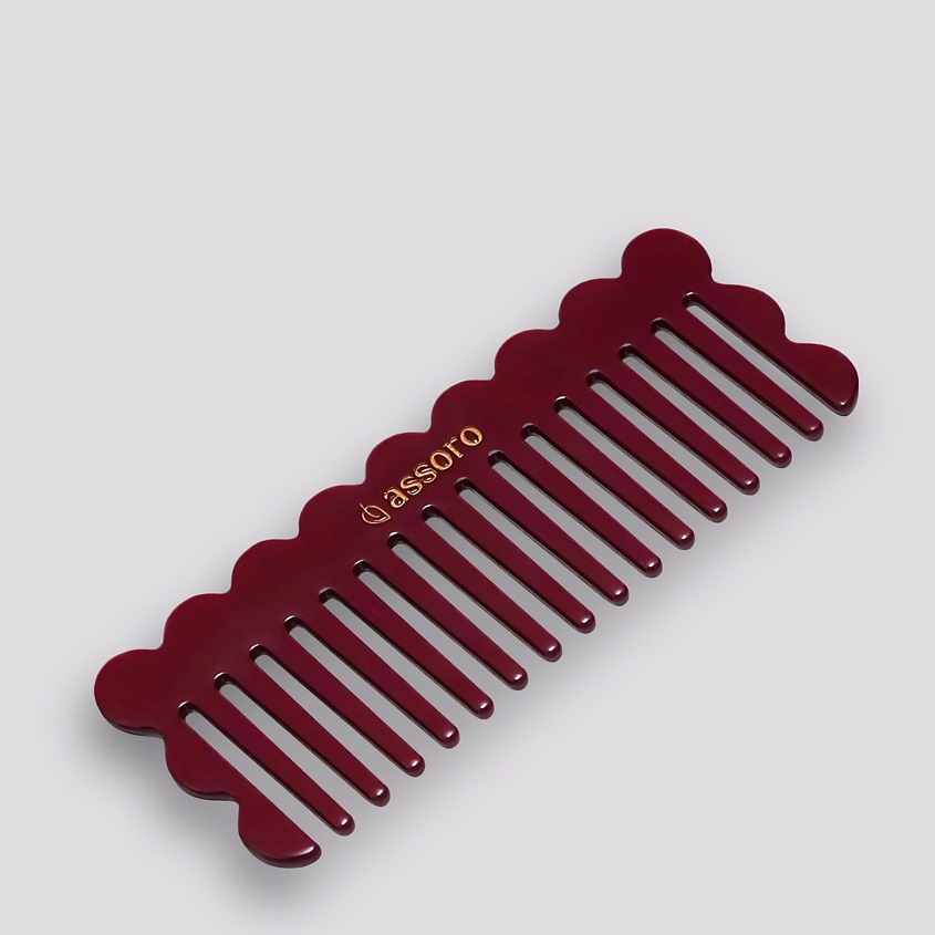 Изображение товара ASSORO Гребень для волос Рубин 1 шт биоразлагаемый ацетат целлюлозы
